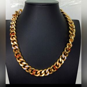 Ann Taylor Mixed Color Enamel Chunky Chain Necklace EUC 18"